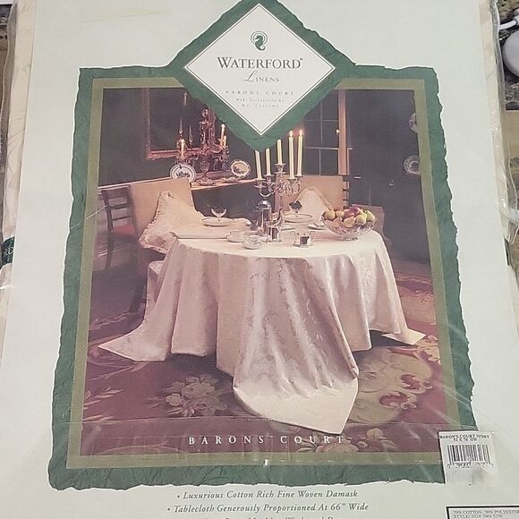 Waterford Linens Barrons Ct Rnd Tablecloth 52x70 NWT - Picture 4 of 5